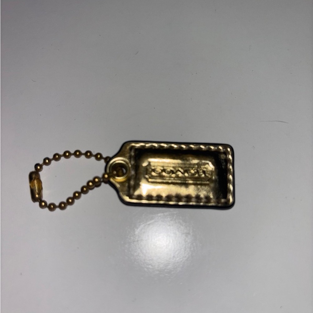 Coach gold leather handbag charm or keychain hangtag - Picture 5 of 8